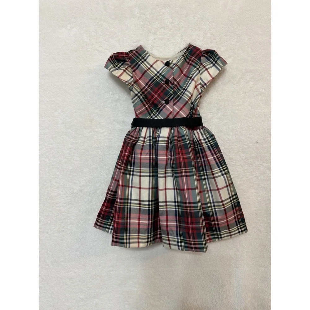 Ralph Lauren Dress Plaid Multicolor Tartan Plaid Baby 12 Mos EUC